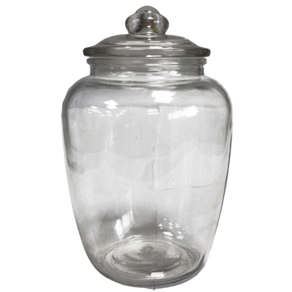 Bote de cristal grande clásico con tapa