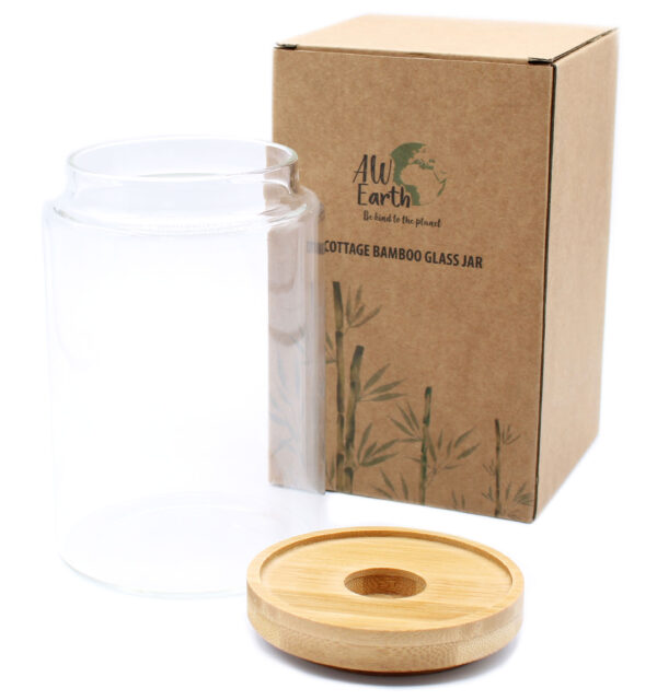 Bote de cristal con tapa de bambú – 10 cm (500 ml) - Imagen 2