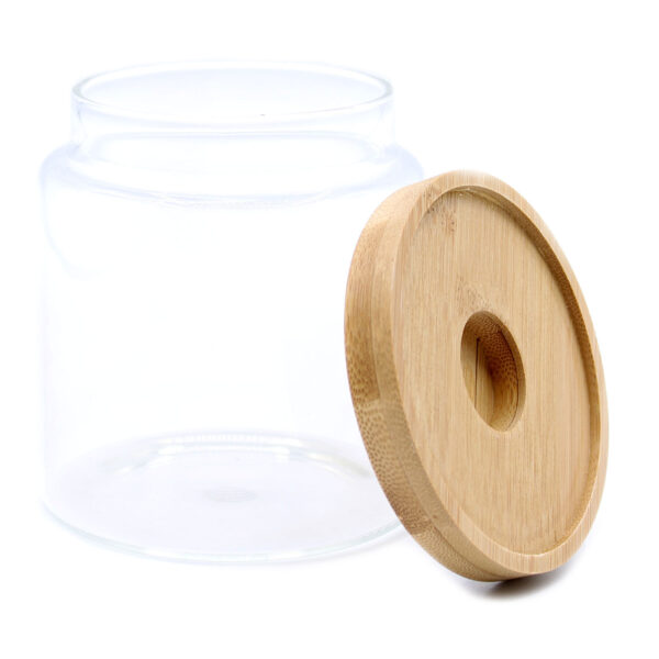 Bote de cristal con tapa de bambú – 10 cm (500 ml) - Imagen 5
