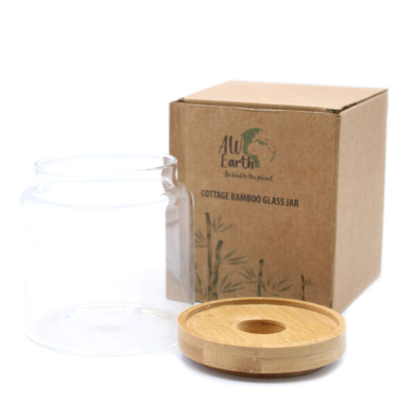 Bote de cristal con tapa de bambú – 10 cm (500 ml) - Imagen 4