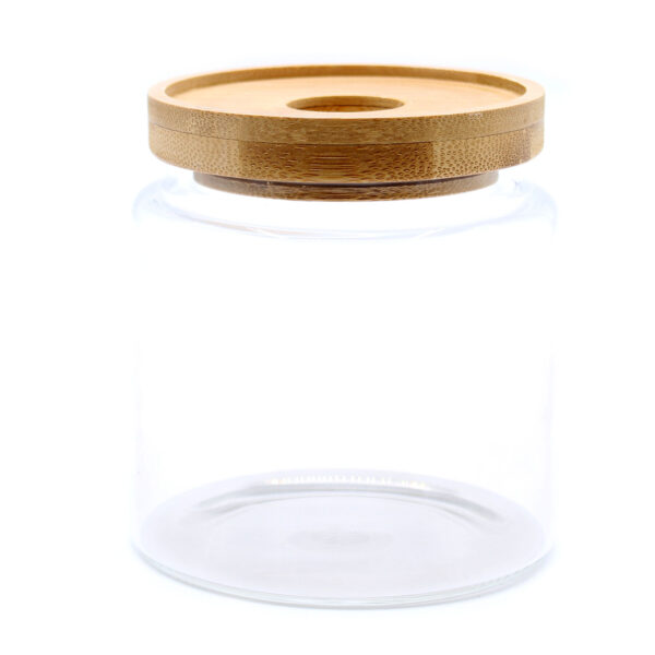 Bote de cristal con tapa de bambú – 10 cm (500 ml) - Imagen 3