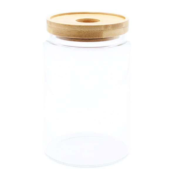 Bote de cristal con tapa de bambú – 15 cm (850 ml) - Imagen 5