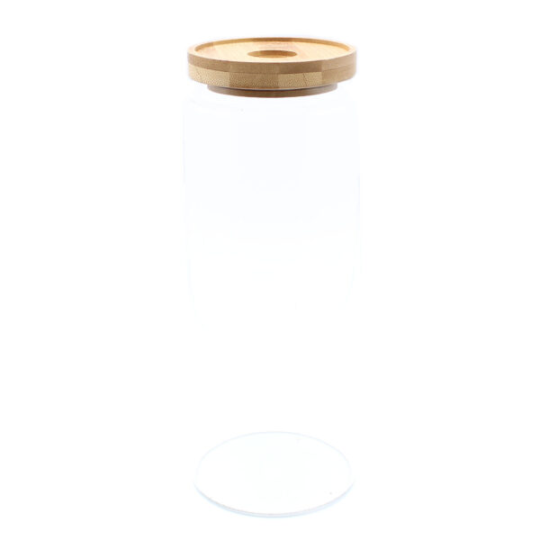 Bote de cristal con tapa de bambú – 20 cm (1200 ml) - Imagen 3