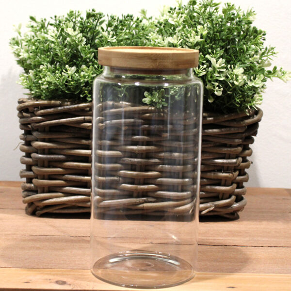 Bote de cristal con tapa de bambú – 20 cm (1200 ml) - Imagen 4