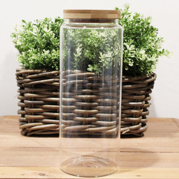 Bote de cristal con tapa de bambú – 25 cm (1500 ml) - Imagen 4