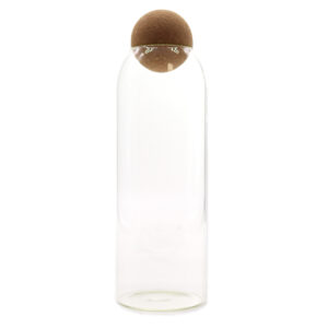 Tarro de cristal transparente con bola de corcho – 25 cm