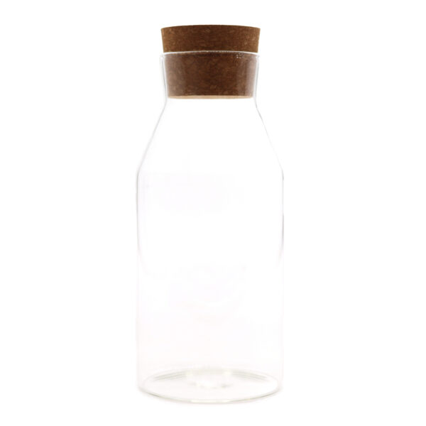Tarro de cristal transparente con tapa de corcho – 20 cm