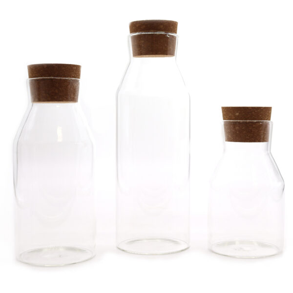 Tarro de cristal transparente con tapa de corcho – 20 cm - Imagen 2