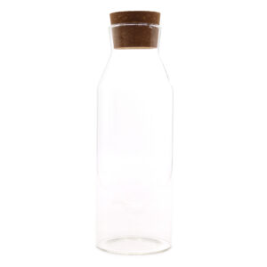 Tarro de cristal transparente con tapa de corcho – 25 cm