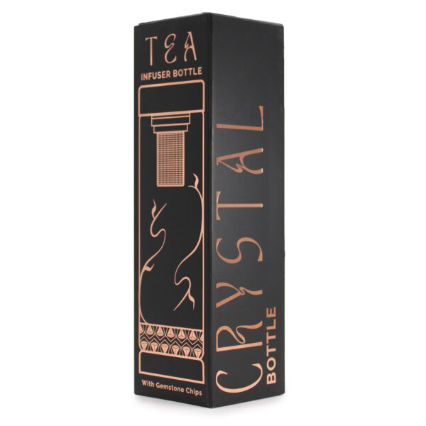Botella de cristal para té – Oro rosa con jaspe rojo (500 ml) - Imagen 3