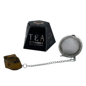 Colador de Té con Ojo de Tigre Dorado