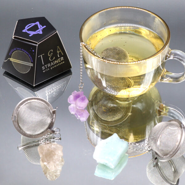 Colador de té con piedra de Aguamarina - Imagen 3