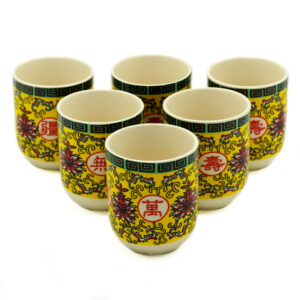 6 Tazas de té – Diseño oriental larga vida