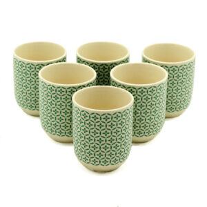 6 Tazas de té – Mosaico Verde