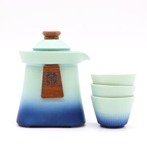 Juego de Tetera Temple y Tres Tazas – Cielo Azul