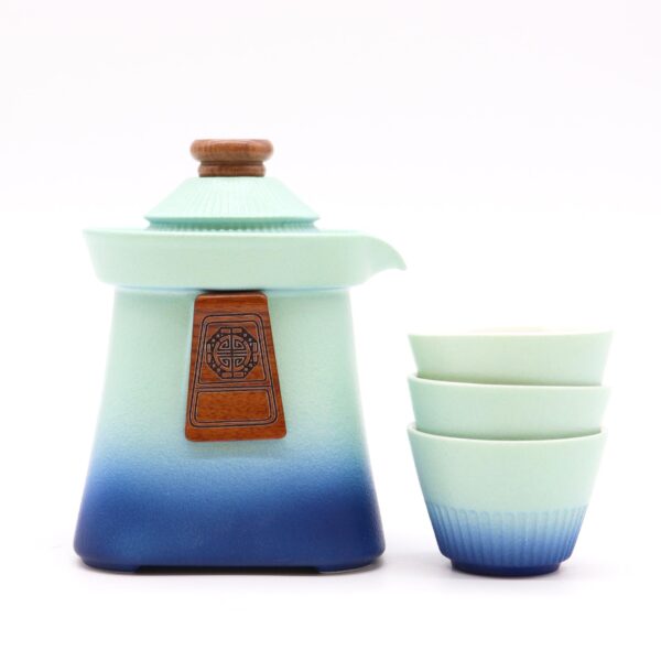 Juego de Tetera Temple y Tres Tazas – Cielo Azul