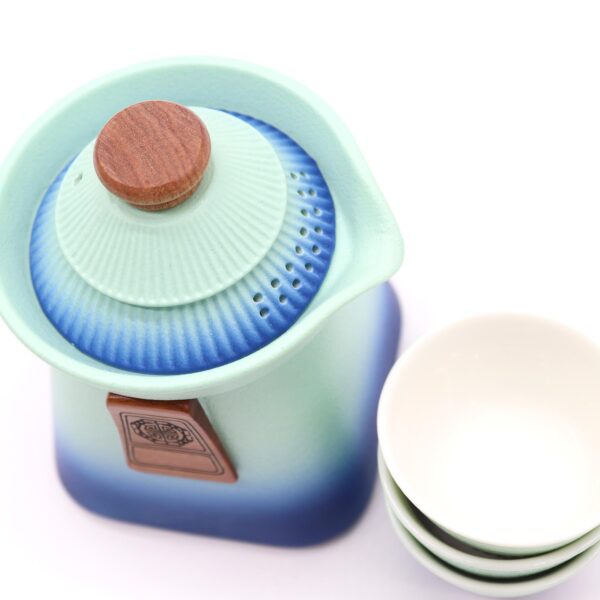 Juego de Tetera Temple y Tres Tazas – Cielo Azul - Imagen 3