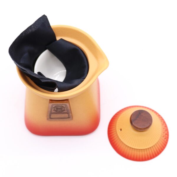 Juego de Tetera Temple y Tres Tazas – Tierra Naranja - Imagen 3