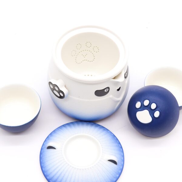 Juego de Tetera Panda y Tres Tazas – Azul Cielo - Imagen 3